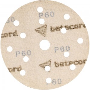 Материал абразивный в кругах 150 мм, 15 отверстий, на бумажной основе, Р60, 50 шт BETACORD 100.0060