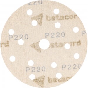 Материал абразивный в кругах 150 мм, 15 отверстий, на бумажной основе, Р220, 100 шт BETACORD 100.0220