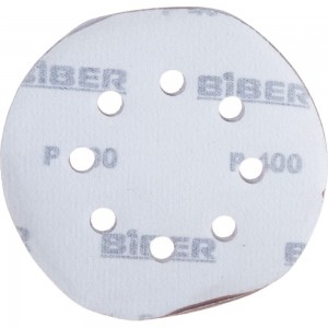 Круг абразивный с перфорацией (5 шт; 125 мм; Р400; Velcro; 8 отв) Biber 70689 тов-165729