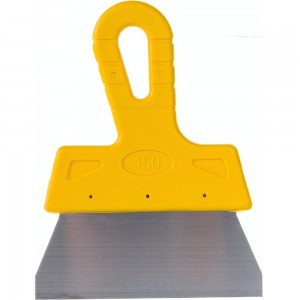 Фасадный шпатель (150 мм, нержавеющая сталь, желтая ручка) Biber МАСТЕР 35175 тов-176002