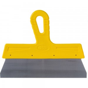 Фасадный шпатель (250 мм, нержавеющая сталь, желтая ручка) Biber МАСТЕР 35177 тов-176004