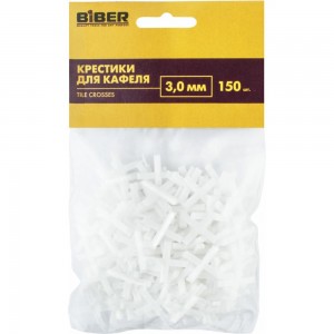 Крестики для кафеля (100 упаковок по 150 шт; 3 мм) Biber 55604 тов-080350