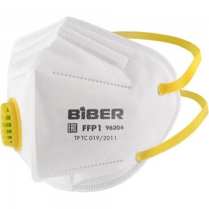 Фильтрующая полумаска с воздушным клапаном Biber БИБЕР 96204 FFP1 тов-205897