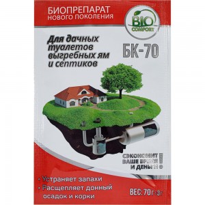 Порошок Биопрепарат для туалетов и септиков Биокомфорт 70 г Биосептик БКП