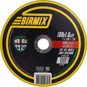 Круг отрезной по стали (180x1.6x22 мм) BIRMIX BK-118016123