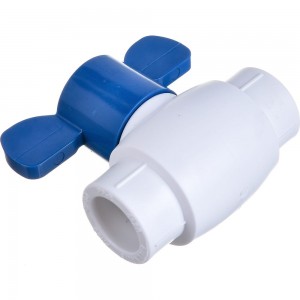 Кран шаровой Blue Ocean бабочка, (шар - пластик ABS) полипропиленовый для ХВС - 20 PPRF/BV/PPR/CW-B(W)-20