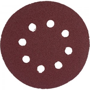 Круг абразивный под липучку (5 шт; 125 мм; Р80; 8 отверстий) BOHRER 52112608