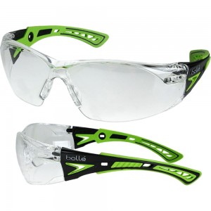 Открытые очки Bolle RUSH+, clear, зеленые дужки PLATINUM RUSHPPSIG