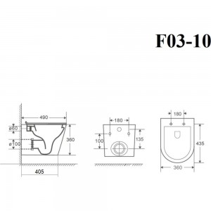 Унитаз подвесной безободковый с сиденьем с микролифтом BOND F03-10