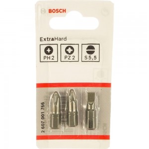 Набор бит Extra Hart 3 шт. (LS/PH/PZ; 25 мм) Bosch 2607001766