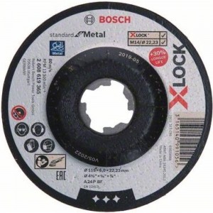 Обдирочный диск (115 x 6 x 22.23; вогнутый, +30%) по металлу X-LOCK Bosch 2608619365