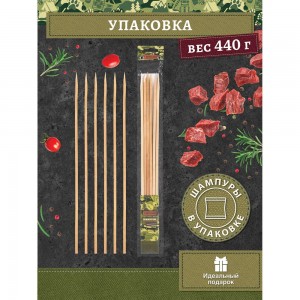 Квадратные бамбуковые шампуры BOYSCOUT 40х0.6х0.6 см, 6 шт. 61066