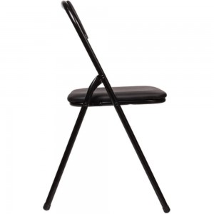 Складной стул для дома и офиса BRABIX Golf CF-007 черный каркас, кожзам черный, 531565