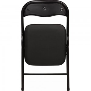 Складной стул для дома и офиса BRABIX Golf CF-007 черный каркас, кожзам черный, 531565