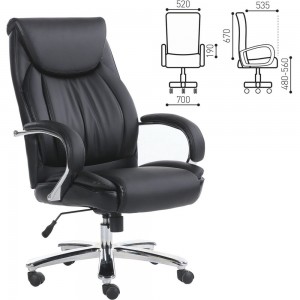 Компьютерное офисное кресло руководителя BRABIX PREMIUM Advance EX-575, с подлокотниками, хром, экокожа 531825