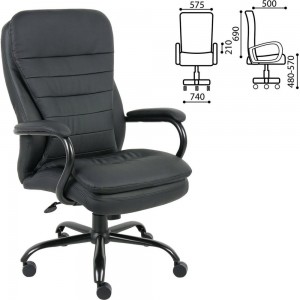 Кресло руководителя компьютерное рабочее офисное/для дома BRABIX Premium Heavy Duty Hd-001, Нагрузка 200 кг 531015