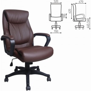 Компьютерное офисное кресло руководителя BRABIX Enter EX-511, с подлокотниками, эко кожа 531163