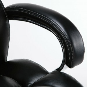 Офисное кресло, нагрузка до 250 кг, рециклированная кожа, хром, черное BRABIX Status HD-003 531821