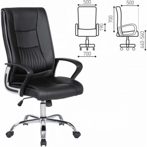 Компьютерное офисное кресло руководителя BRABIX Forward EX-570, с подлокотниками, хром, эко кожа 531837