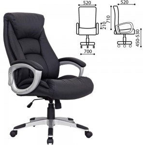 Компьютерное офисное кресло руководителя BRABIX Grand EX-500, с подлокотниками, натуральная кожа 530861