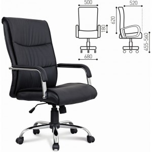 Компьютерное офисное кресло руководителя BRABIX Space EX-508, с подлокотниками, эко кожа, хром 530860
