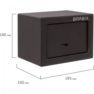 Офисный мебельный сейф BRABIX SF-140KL 140х195х140 мм, ключевой замок, черный 291140