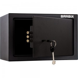 Офисный мебельный сейф BRABIX SF-200KL 200х310х200 мм, ключевой замок, черный 291144