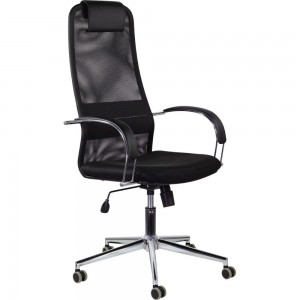 Кресло руководителя компьютерное рабочее офисное/для дома BRABIX Pilot Ex-610 Ch premium, хром, ткань-сетка 532417