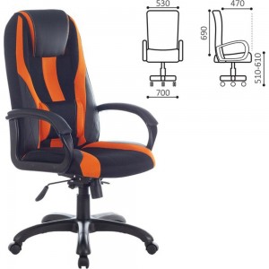 Компьютерное игровое офисное кресло BRABIX PREMIUM Rapid GM-102, экокожа/ткань, 532420