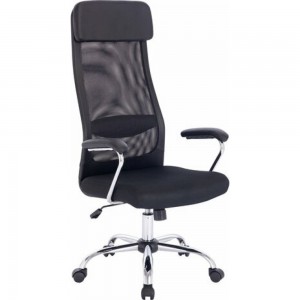 Офисное кресло BRABIX Flight EX-540, хром, ткань TW, сетка, черное 532515
