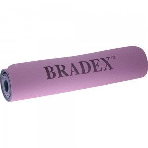 Двухслойный коврик для йоги BRADEX TPE 183x61x0.6 см, фиолетовый SF 0402
