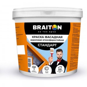 Фасадная краска BRAITON paint Стандарт ВД, универсальная, 1.3 кг арт.2219