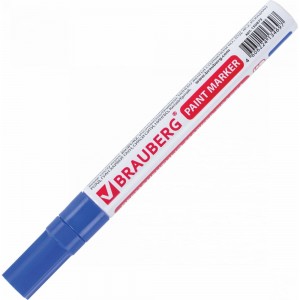 Лаковый маркер-краска 2-4 мм, синий, нитро-основа, алюминиевый корпус BRAUBERG 150873