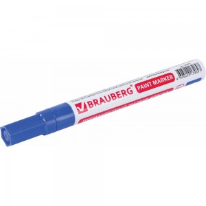 Лаковый маркер-краска 2-4 мм, синий, нитро-основа, алюминиевый корпус BRAUBERG 150873