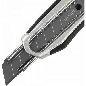 Канцелярский нож BRAUBERG мощный, 18 мм, Heavy duty, автофиксатор, резиновые вставки, металл 237158