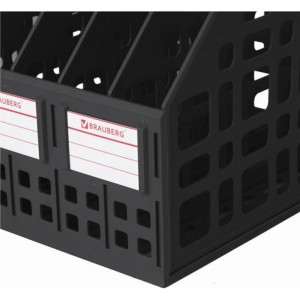 Вертикальный лоток для бумаг BRAUBERG MAXI Plus 240 мм 6 отделений сетчатый сборный черный 237015