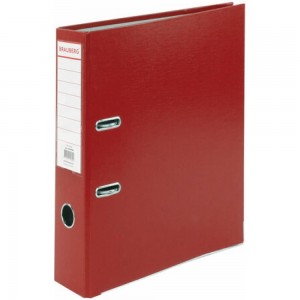 Прочная папка-регистратор BRAUBERG 75 мм, с уголком, красная 226598