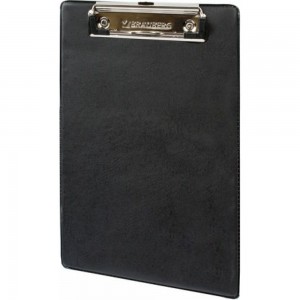 Доска-планшет BRAUBERG 158х230 мм, А5, с прижимом, картон/ПВХ, черная, 232224
