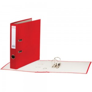 Папка-регистратор BRAUBERG покрытие пластик, 50 мм., прочная, с уголком, красная 226592