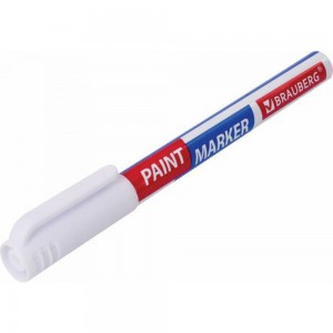 Лаковый маркер-краска BRAUBERG EXTRA paint marker 1 мм, белый улучшенный, нитро-основа, 151959