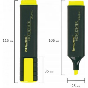 Текстовыделители BRAUBERG ORIGINAL набор 4 шт, ассорти, линия 1-5 мм 151689