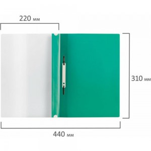 Скоросшиватель 10 шт в упаковке BRAUBERG пластиковый с перфорацией А4 140/180 мкм зеленый 226581