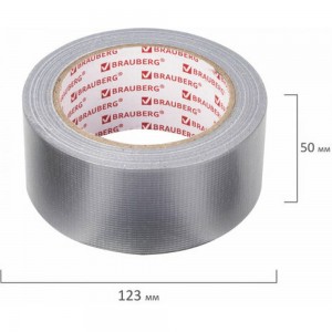 Клейкая армированная лента BRAUBERG 50 мм х 40 м, прочная тканевая основа, европодвес 606771