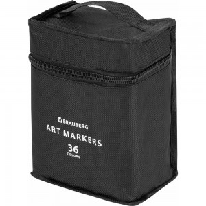 Двусторонние маркеры для скетчинга BRAUBERG набор 36 шт, текстильный чехол 152230