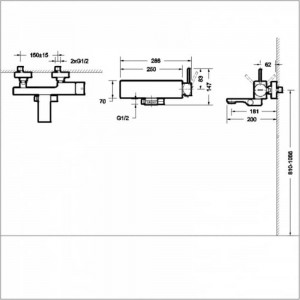 Смеситель для ванны Bravat Arc F66061K-01A-ENG 00-00246521