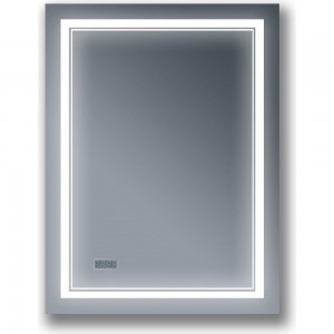 Зеркало Бриклаер Эстель 2 60, с подсветкой LED, на взмах руки, часы 4627125414282