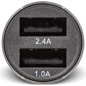 Автомобильное зарядное устройство BYZ 2хUSB-А, 2.4 А, кабель BL-695 AM-microBM, серебро 23750-YL-823Sm