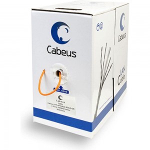 Кабель Cabeus витая пара, категория 5e, 4 пары, одножильный, оранжевый UTP-4P-Cat.5e-SOLID-OR