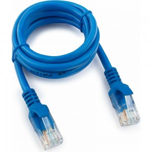 Многожильный патч-корд Cablexpert UTP кат.5e, 1м, литой, синий PP12-1M/B