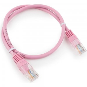Многожильный патч-корд Cablexpert UTP кат.5e, 0.5м, литой, розовый PP12-0.5M/RO